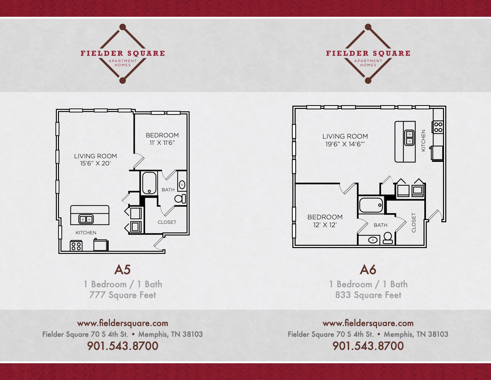 Floor plan for 1 bed, 1 bath, 887 sqft